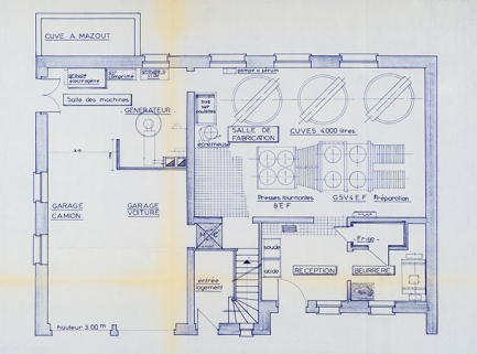 Société coopérative de fromagerie de Charmauvillers [... Plans : rez-de-chaussée] état projeté, 25 septembre 1980. © Région Bourgogne-Franche-Comté, Inventaire du patrimoine