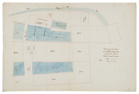 Extrait du plan de l'usine de M. Outhenin-Chalandre, 1856.  © Région Bourgogne-Franche-Comté, Inventaire du patrimoine