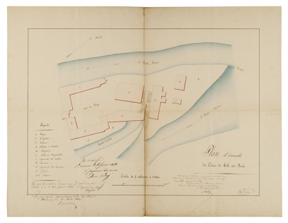 Plan d’ensemble des usines de l’Isle-sur-le-Doubs, s.d. [ca 1848].   © Région Bourgogne-Franche-Comté, Inventaire du patrimoine