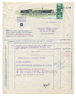 Papier à en-tête de la société des Ets Frainier, 25 septembre 1948. © Région Bourgogne-Franche-Comté, Inventaire du patrimoine