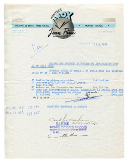 Papier à en-tête de la fabrique de montres Jean Pini (Janox), 11 septembre 1950. © Région Bourgogne-Franche-Comté, Inventaire du patrimoine Papier à en-tête de la fabrique de montres Jean Pini (Janox), 11 septembre 1950. © Région Bourgogne-Franche-Comté, Inventaire du patrimoine