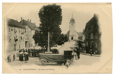 152. Charquemont - La Place des Tilleuls [façade antérieure, de trois quarts gauche], 4e quart 19e siècle. © Région Bourgogne-Franche-Comté, Inventaire du patrimoine