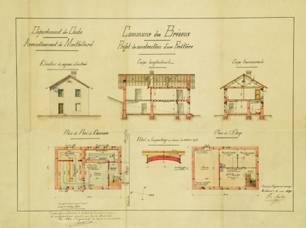 Commune des Bréseux. Projet de construction d’une fromagerie, 1892. © Région Bourgogne-Franche-Comté, Inventaire du patrimoine