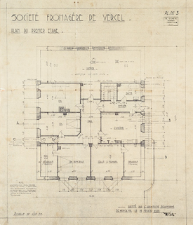 Société fromagère de Vercel. Plan du 1er étage, 1938. © Région Bourgogne-Franche-Comté, Inventaire du patrimoine