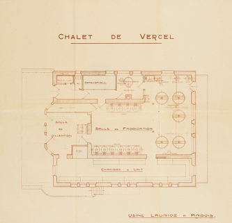 Chalet de Vercel. [Plan d'installation du matériel par la société Laurioz à Arbois], s.d. [1938] © Région Bourgogne-Franche-Comté, Inventaire du patrimoine