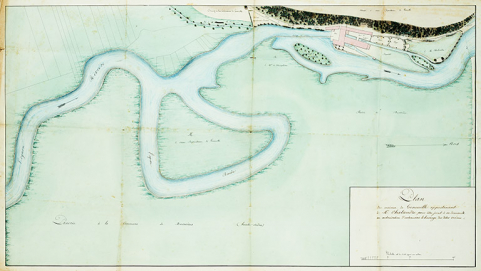 Plan des usines de Geneuille appartenant à M. Chalandre [...], 1850. © Région Bourgogne-Franche-Comté, Inventaire du patrimoine
