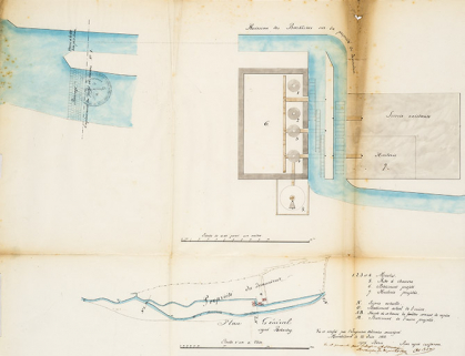 Plan général [plan-masse et de situation], 1844. © Région Bourgogne-Franche-Comté, Inventaire du patrimoine