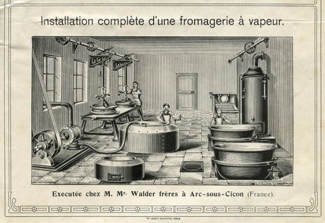 Fromagerie Walder à Arc-sous-Cicon, gravure, s.d. [vers 1908] © Région Bourgogne-Franche-Comté, Inventaire du patrimoine