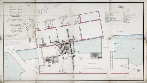 Plan de détails des diverses machines composant les usines de Gouille, 1833. © Région Bourgogne-Franche-Comté, Inventaire du patrimoine