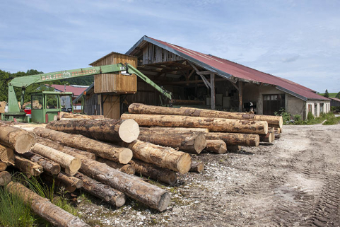 Aire de stockage des grumes et atelier de fabrication. © Région Bourgogne-Franche-Comté, Inventaire du patrimoine