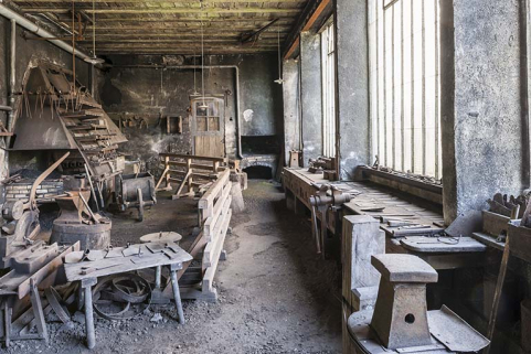 Partie ouest de l'atelier des martinets. © Région Bourgogne-Franche-Comté, Inventaire du patrimoine