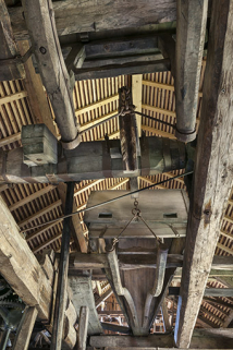 Mécanisme de bascule du soufflet double (caisson sud en position haute). © Région Bourgogne-Franche-Comté, Inventaire du patrimoine