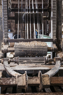 Détail du chariot et du châssis de scie. © Région Bourgogne-Franche-Comté, Inventaire du patrimoine
