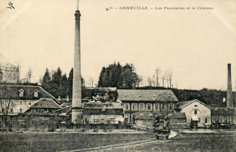 Geneuille - Les papeteries et le château, carte postale, s.d. [fin 19e ou début 20e siècle]. © Région Bourgogne-Franche-Comté, Inventaire du patrimoine