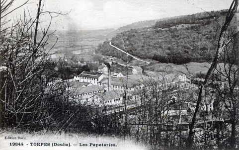 Torpes (Doubs). - Les Papeteries, carte postale, s.d. [fin 19e ou début 20e siècle]. © Région Bourgogne-Franche-Comté, Inventaire du patrimoine