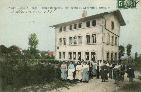 Damprichard (Doubs) - Usine Bourgeois, Horlogerie et Appareils électriques, entre 1904 et 1909. © Région Bourgogne-Franche-Comté, Inventaire du patrimoine Damprichard (Doubs) - Usine Bourgeois, Horlogerie et Appareils électriques, entre 1904 et 1909. © Région Bourgogne-Franche-Comté, Inventaire du patrimoine