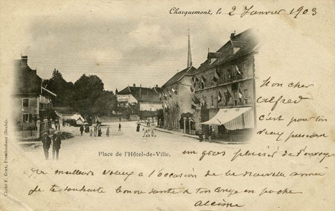 Charquemont. Place de l'Hôtel-de-Ville, 4e quart 19e siècle (avant 1903). © Région Bourgogne-Franche-Comté, Inventaire du patrimoine