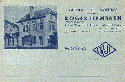 Fabrique de montres Roger Jeambrun. 9, rue du général de Gaulle - Maîche (Doubs), milieu 20e siècle. Bâtiment démoli en 1988. © Région Bourgogne-Franche-Comté, Inventaire du patrimoine