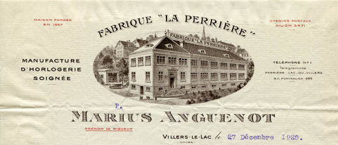 Fabrique "La Perrière" Marius Anguenot [détail montrant l'usine de trois quarts gauche], 27 décembre 1928 © Région Bourgogne-Franche-Comté, Inventaire du patrimoine