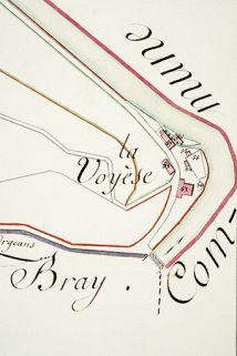 [Plan-masse et de situation, extrait du plan cadastral de la commune de Vauclusotte, section B du Chanois, 1ère feuille], 1810. © Région Bourgogne-Franche-Comté, Inventaire du patrimoine