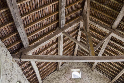 Charpente et oculus. © Région Bourgogne-Franche-Comté, Inventaire du patrimoine