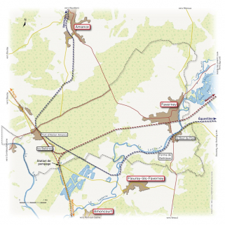 Localisation de la station de pompage. © Région Bourgogne-Franche-Comté, Inventaire du patrimoine Localisation de la station de pompage. © Région Bourgogne-Franche-Comté, Inventaire du patrimoine