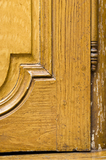 Intérieur : détail des lambris de revêtement du salon, toile peinte à l'imitation du bois. © Région Bourgogne-Franche-Comté, Inventaire du patrimoine Intérieur : détail des lambris de revêtement du salon, toile peinte à l'imitation du bois. © Région Bourgogne-Franche-Comté, Inventaire du patrimoine