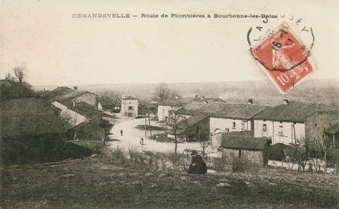 Demangevelle. Route de Plombières à Bourbonne les bains. Carte postale. © Région Bourgogne-Franche-Comté, Inventaire du patrimoine Demangevelle. Route de Plombières à Bourbonne les bains. Carte postale. © Région Bourgogne-Franche-Comté, Inventaire du patrimoine
