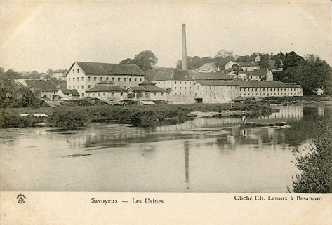 Savoyeux - Les usines, carte postale, s.d. [fin 19e ou début 20e siècle]. © Région Bourgogne-Franche-Comté, Inventaire du patrimoine