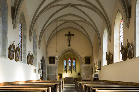Vue de la nef depuis l'entrée. © Région Bourgogne-Franche-Comté, Inventaire du patrimoine