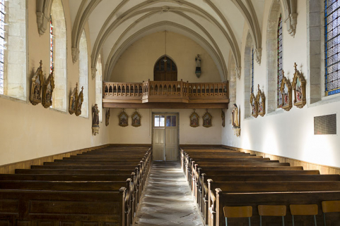 Vue de la nef depuis le choeur.  © Région Bourgogne-Franche-Comté, Inventaire du patrimoine