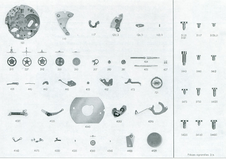Calibre 11 1/2''' - R 148 Electrique - 14 rubis [éclaté des fournitures], 1973. © Région Bourgogne-Franche-Comté, Inventaire du patrimoine
