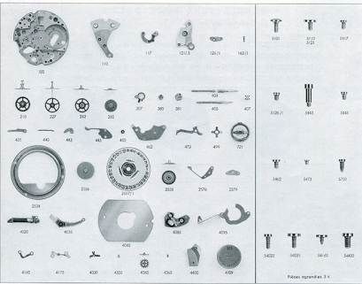 Montre-bracelet électromécanique dite Lip Electronic - R 184 Electrique - [éclaté des fournitures], 1973. © Région Bourgogne-Franche-Comté, Inventaire du patrimoine