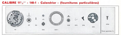 Calibre 11 1/2''' - 140-1 - Calendrier - (fournitures particulières), 1973. © Région Bourgogne-Franche-Comté, Inventaire du patrimoine