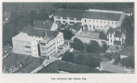 Vue aérienne des usines Lip, 1933. © Région Bourgogne-Franche-Comté, Inventaire du patrimoine Vue aérienne des usines Lip, 1933. © Région Bourgogne-Franche-Comté, Inventaire du patrimoine