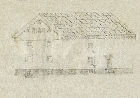 [La maison, vue de trois quarts gauche : façades antérieure et latérale gauche], 1890. © Région Bourgogne-Franche-Comté, Inventaire du patrimoine