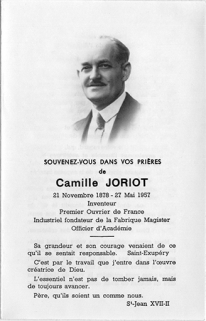 [Portrait de Camille Joriot édité en 1957 dans une plaquette nécrologique]. © Région Bourgogne-Franche-Comté, Inventaire du patrimoine