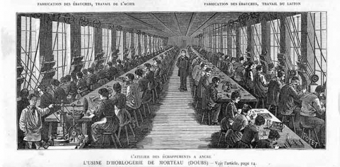 L'atelier des échappements à ancre, 1885. © Région Bourgogne-Franche-Comté, Inventaire du patrimoine