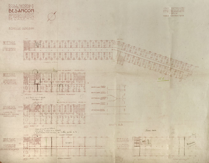 Ecole nationale d’horlogerie à Besançon. Agrandissement et surélévation de l’aile N.O, 10 mars 1948. © Région Bourgogne-Franche-Comté, Inventaire du patrimoine Ecole nationale d’horlogerie à Besançon. Agrandissement et surélévation de l’aile N.O, 10 mars 1948. © Région Bourgogne-Franche-Comté, Inventaire du patrimoine