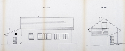 Etat des lieux. Sud Ouest [et] Nord Ouest [élévations], vers 1983. © Région Bourgogne-Franche-Comté, Inventaire du patrimoine
