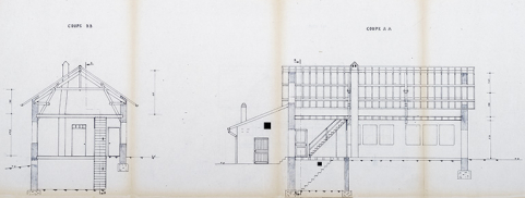 Etat des lieux [coupes], vers 1983. © Région Bourgogne-Franche-Comté, Inventaire du patrimoine