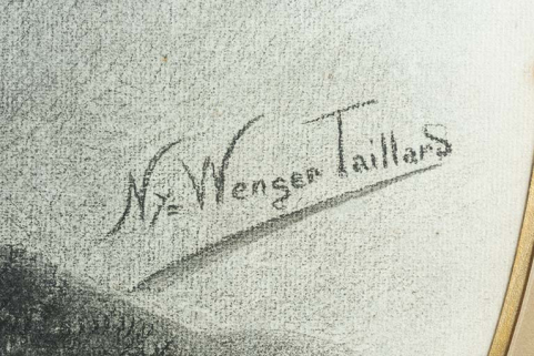 Portrait de Clara Marguier : signature de Nelly Wenger-Taillard. © Région Bourgogne-Franche-Comté, Inventaire du patrimoine