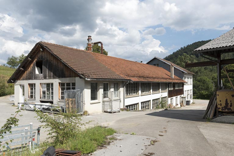 Site d'origine : façades postérieure et latérale gauche de l'atelier de fabrication nord. © Région Bourgogne-Franche-Comté, Inventaire du patrimoine