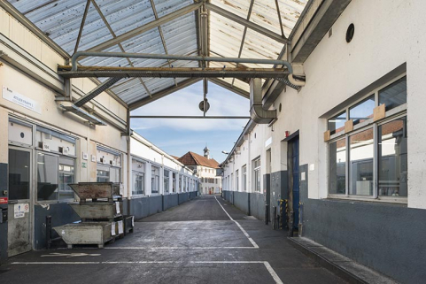 Passage couvert entre deux ateliers. © Région Bourgogne-Franche-Comté, Inventaire du patrimoine