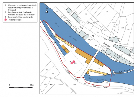 Plan-masse et de situation. Extrait du plan cadastral, 2016, section AB. © Région Bourgogne-Franche-Comté, Inventaire du patrimoine Plan-masse et de situation. Extrait du plan cadastral, 2016, section AB. © Région Bourgogne-Franche-Comté, Inventaire du patrimoine