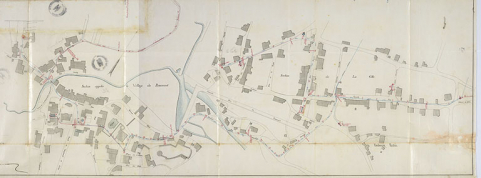 Plan général des lieux pour la constructions de nouvelles fontaines sur le territoire communal (1878). © Région Bourgogne-Franche-Comté, Inventaire du patrimoine
