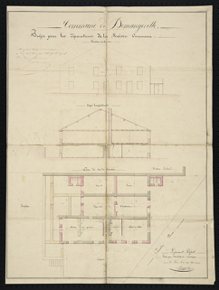 Plan : projet pour les réparations de la maison commune. (1835)  © Région Bourgogne-Franche-Comté, Inventaire du patrimoine Plan : projet pour les réparations de la maison commune. (1835)  © Région Bourgogne-Franche-Comté, Inventaire du patrimoine