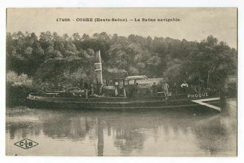 Corre. La Saône navigable. Carte postale © Région Bourgogne-Franche-Comté, Inventaire du patrimoine Corre. La Saône navigable. Carte postale © Région Bourgogne-Franche-Comté, Inventaire du patrimoine