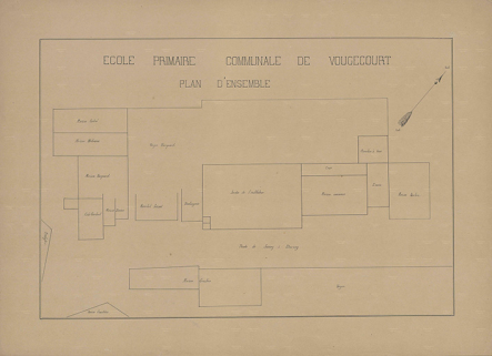 Plans des écoles (1864 -1888) : plan d'ensemble. © Région Bourgogne-Franche-Comté, Inventaire du patrimoine