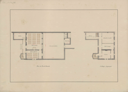 Plan de l'école des filles dressé en 1888 par l'instituteur.  © Région Bourgogne-Franche-Comté, Inventaire du patrimoine Plan de l'école des filles dressé en 1888 par l'instituteur.  © Région Bourgogne-Franche-Comté, Inventaire du patrimoine